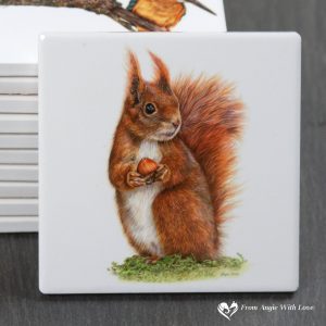 Red Squirrel Coaster - Caching In