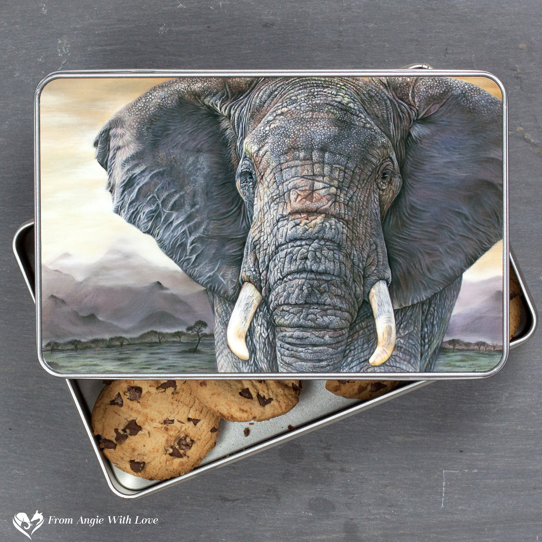 African Elephant Biscuit Tin - Tembo