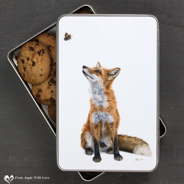 Red Fox Biscuit Tin - Fluttering Heights
