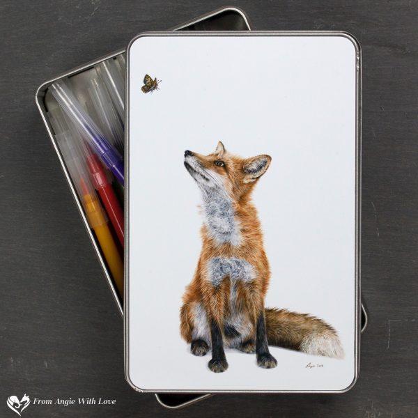 Red Fox Stationery Tin - Fluttering Heights