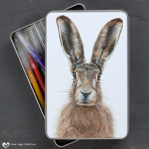 Brown Hare Stationery Tin