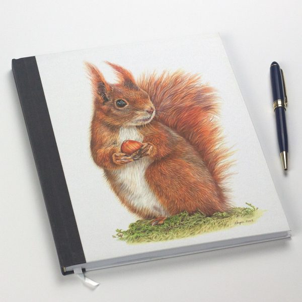 'Caching In' Red Squirrel Notebook by Wildlife Artist Angie.