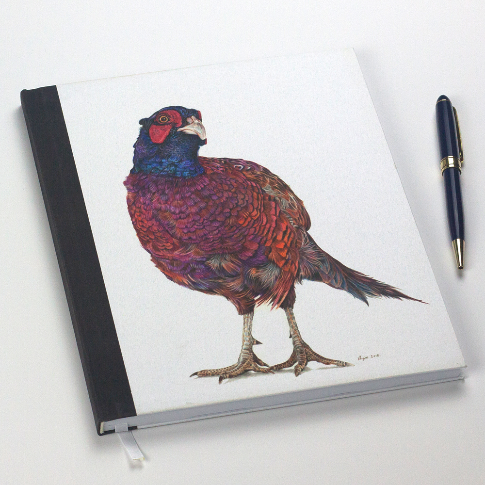 'Inquisitive George' Pheasant Notebook by Wildlife Artist Angie.