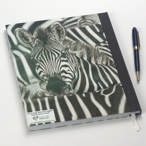 Lost in a Crowd Zebra Notebook by Wildlife Artist Angie