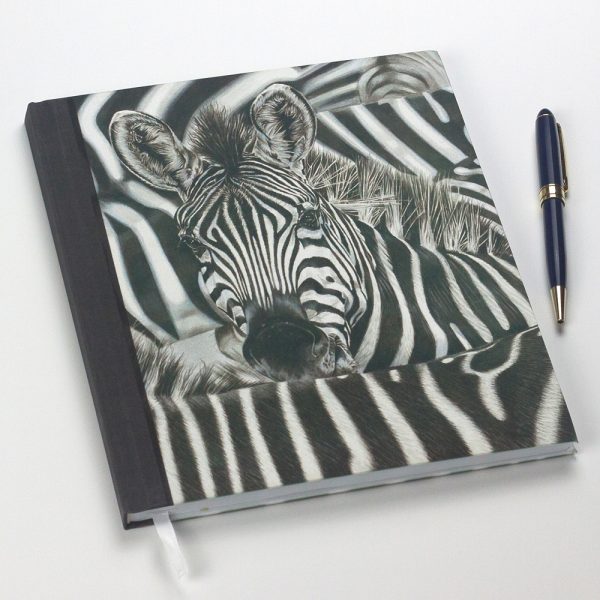 Lost in a Crowd Zebra Notebook by Wildlife Artist Angie