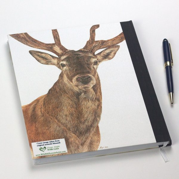 'Monarch' Red Deer Stag Notebook by Wildlife Artist Angie.