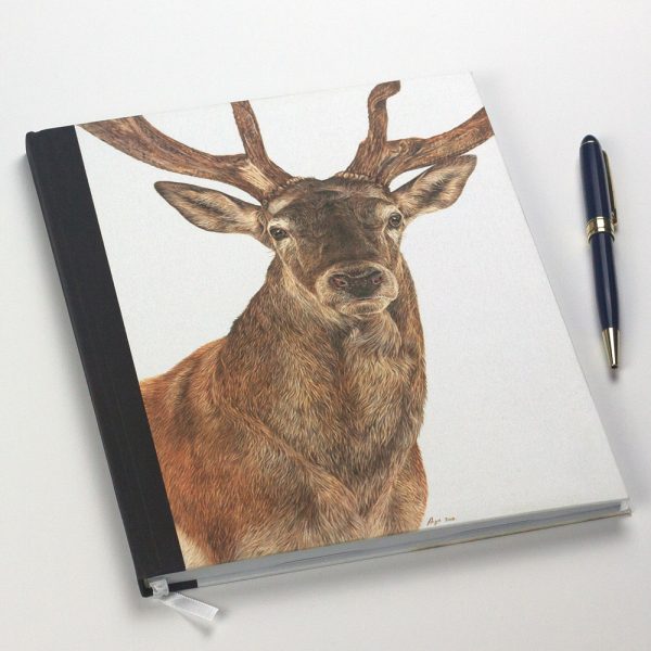 'Monarch' Red Deer Stag Notebook by Wildlife Artist Angie.