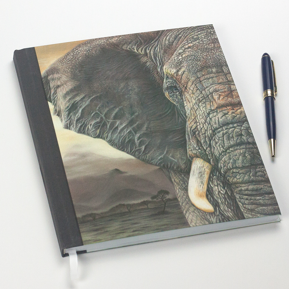 'Tembo' Elephant Notebook by Wildlife Artist Angie.