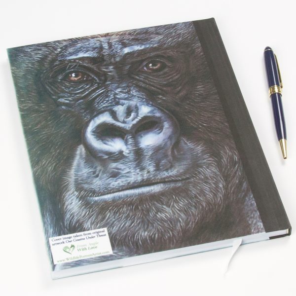 Gorilla Portrait 'Our Cousins Under Threat' Notebook -Back