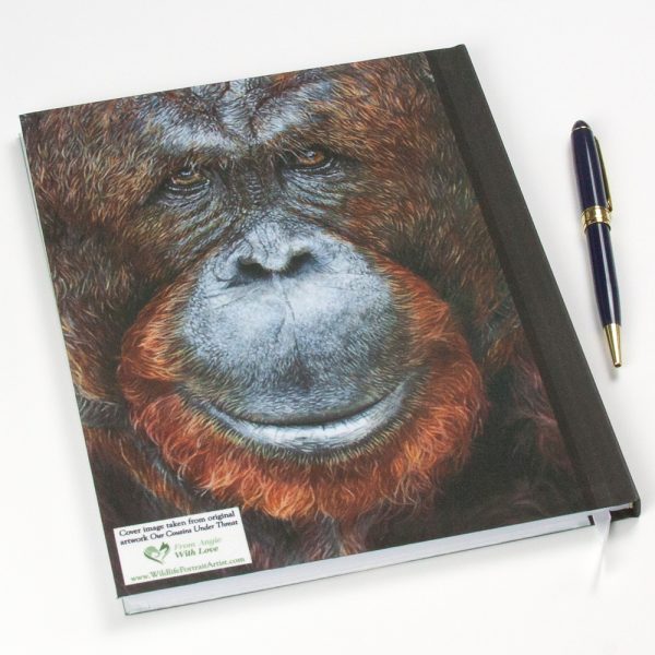 Orangutan Portrait 'Our Cousins Under Threat' Notebook - Back