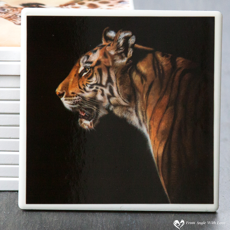 'The Huntress' Tiger Coaster by Wildlife Artist Angie