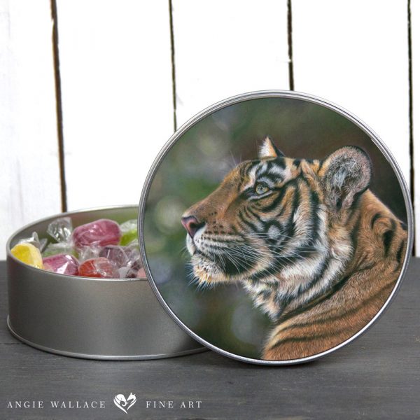 'Spirit of Ranthambore' Tiger Round Tin by Wildlife Artist Angie