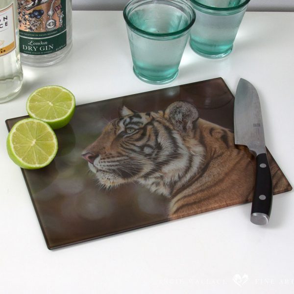 'Spirit of Ranthambore' Tiger Glass Chopping Board